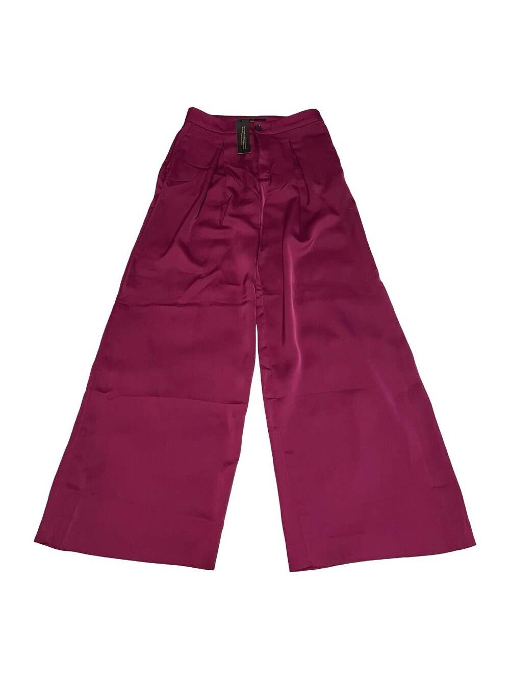 Banana Republic Wide Leg Pleated High Rise Pants Magenta Size 2 NWT